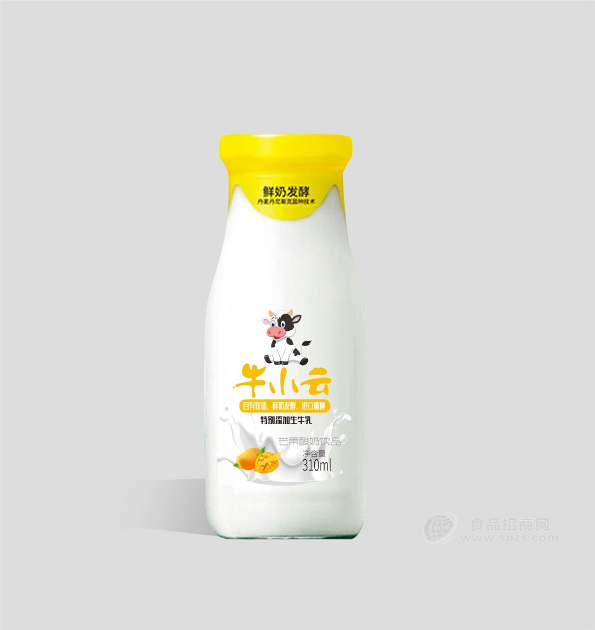 牛小云玻璃瓶发酵酸牛奶饮品乳饮料