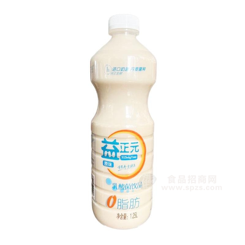 益正元原味0脂肪乳酸菌饮品瓶装1.25L