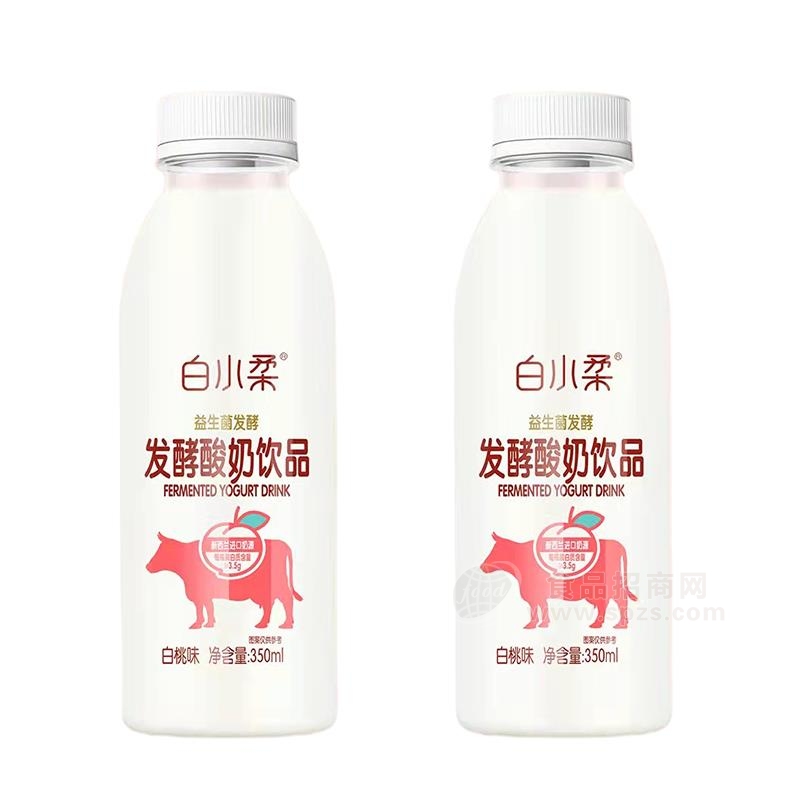 白小柔白桃味发酵酸奶饮品乳饮料350ml