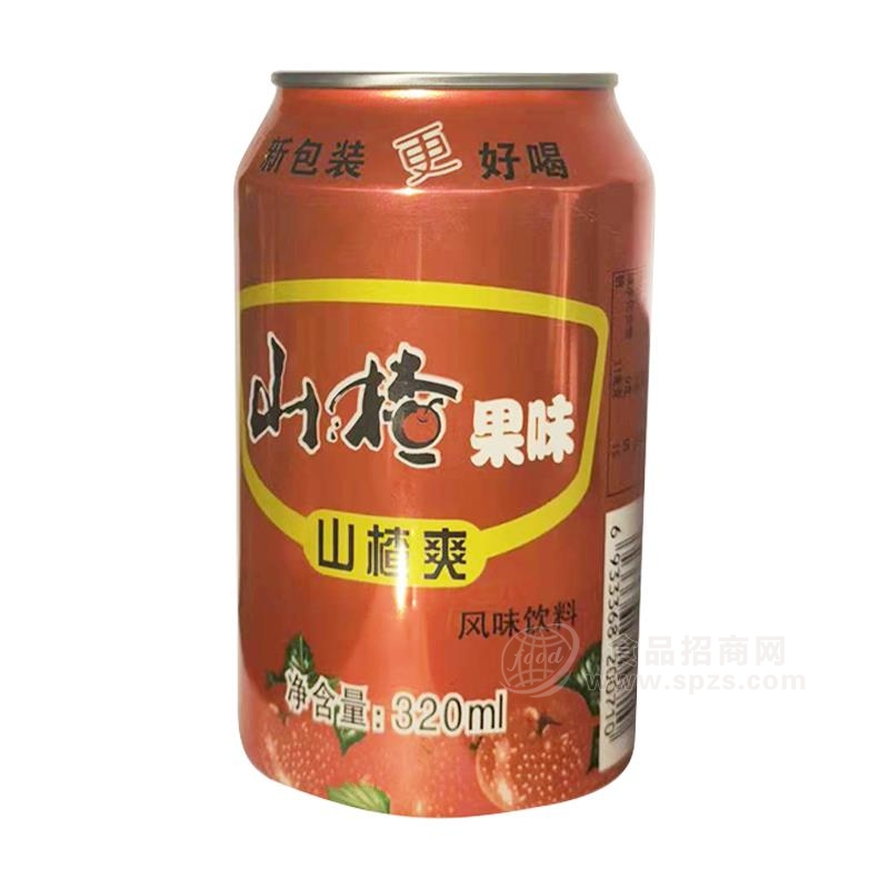 山楂果味山楂爽易拉罐装风味饮料招商320ml