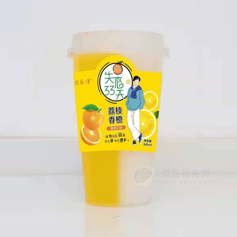 优乐洋荔枝香橙味杯装果汁饮料招商600ml