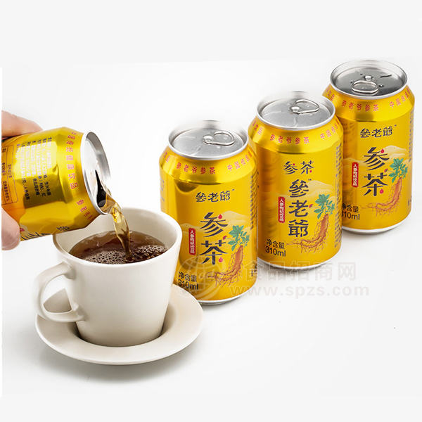 参老爷参茶人参植物饮品310ml 易拉罐装 人参饮料