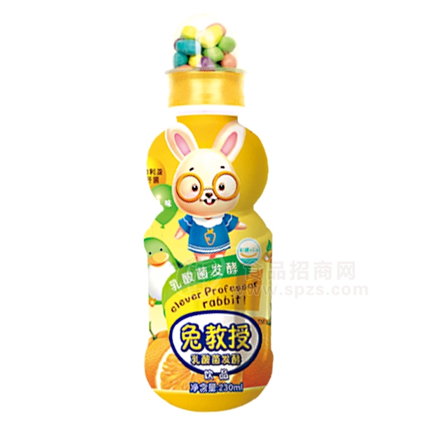 兔教授乳酸菌饮品 乳味饮料230ml香橙味