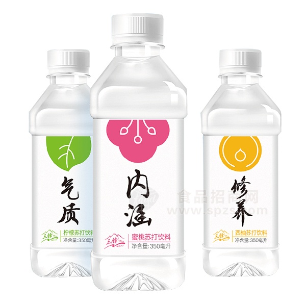 蜜桃、柠檬、西柚苏打饮料350ml