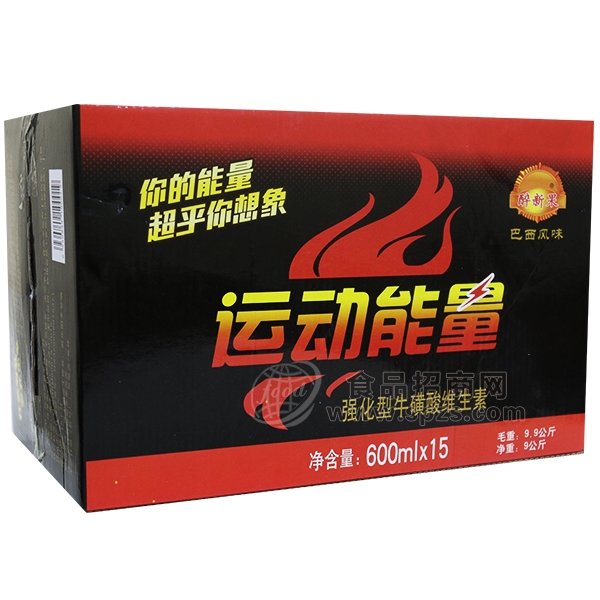 醉新果运动能量饮料600mlx15瓶