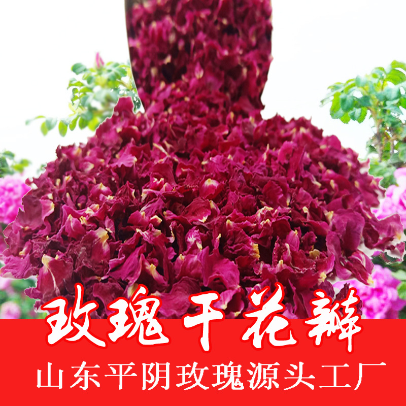 山东平阴重瓣红玫瑰干花瓣 食用玫瑰干花片 玫瑰花碎瓣  源头产地