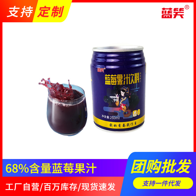 厂家直销蓝笑蓝莓果汁饮料蓝瓶灌装夏季饮品酸甜可口贵州特产