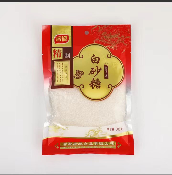 厂家销售睿迪白砂糖细密纯正甜品用白砂糖 308克袋装厨房生活白糖