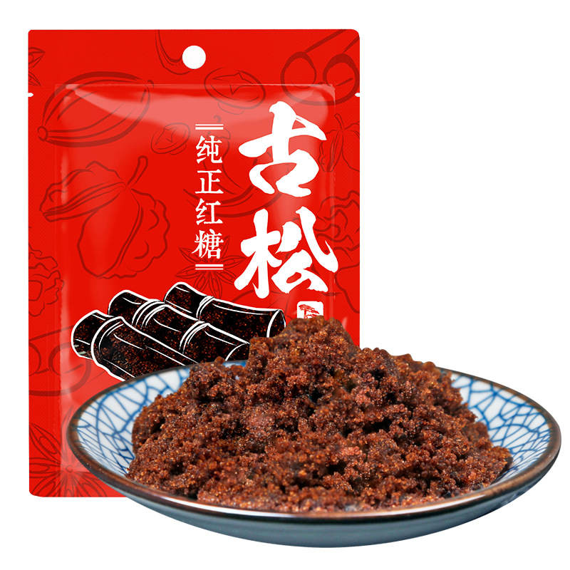 古松红糖300g批发食糖厨房调味品300g自封袋装