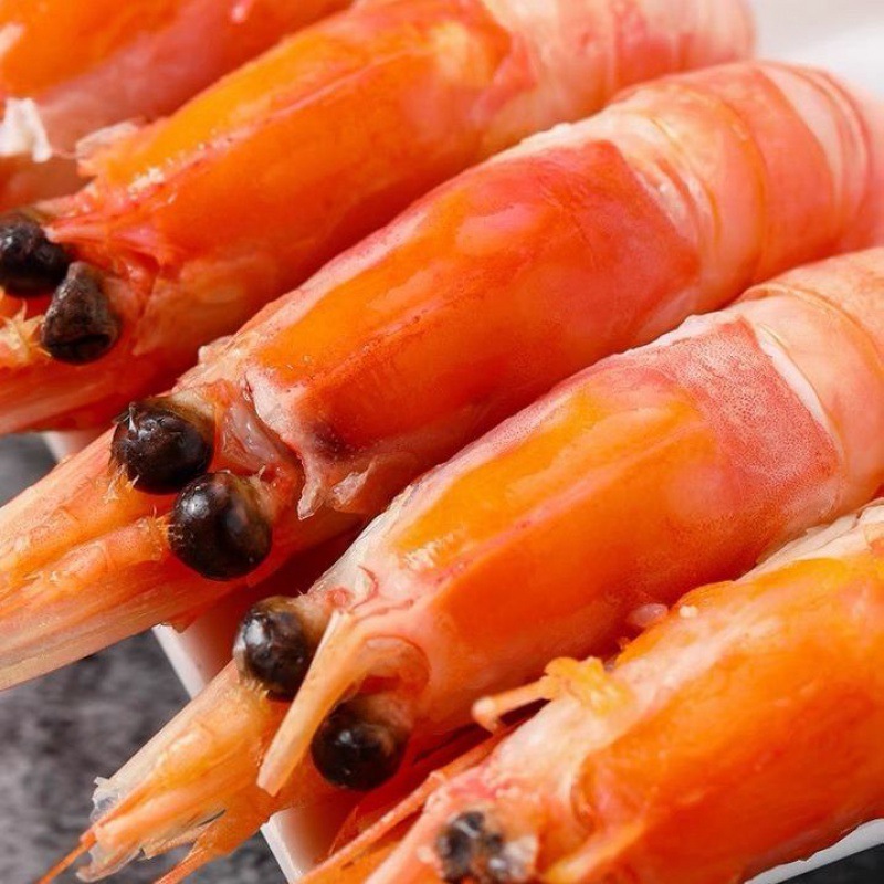 甜虾北极带籽头籽腹籽熟冻刺身即食鲜活冷冻冰海鲜水产厂家批发