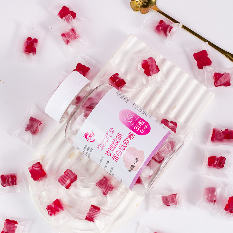代发玫瑰胶原蛋白肽软糖透明质酸钠