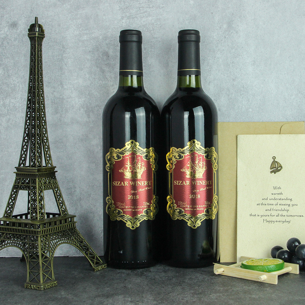 法国进口红酒15度礼盒装重型瓶葡萄酒代理批发抖音快手一件代发