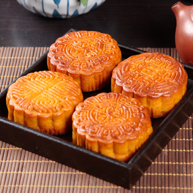 厂家批发广式月饼豆沙蛋黄莲蓉老式伍五仁水果多口味中秋散装100g