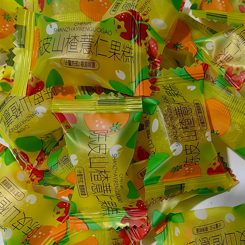 陈皮山楂薏仁果糕软糖糖果网红山楂糖100g独立包装休闲零食批发